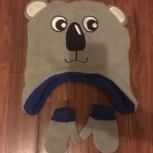 Boy Koala Hat and Mitten Set